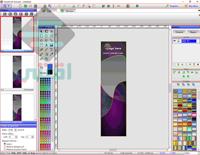 برنامج تصميم اعلانات متحركة Yasisoft GIF Animator للكمبيوتر