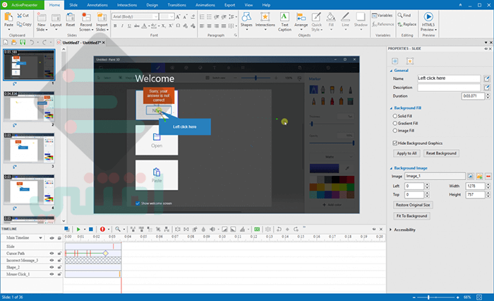 برنامج تصوير الشاشة فيديو للكمبيوتر HD مجاناً ActivePresenter Screen Recorder