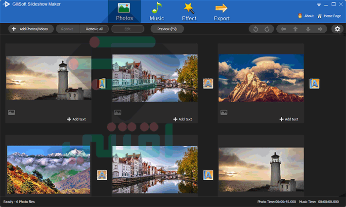 برنامج دمج الصور مع الفيديو والصوت للكمبيوتر GiliSoft Free Slideshow Maker