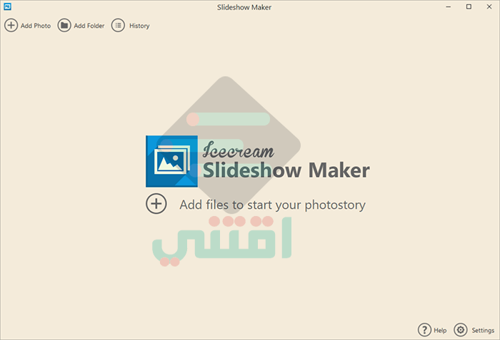 برنامج دمج الصور مع الصوت لعمل فيديو للكمبيوتر Icecream Slideshow Maker
