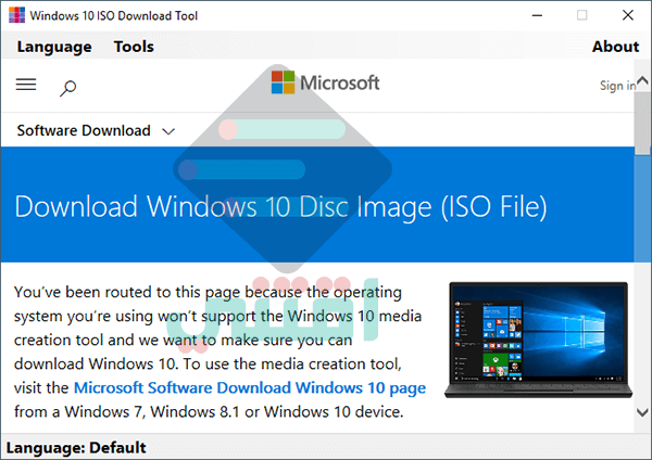 تحميل ويندوز 10 برابط مباشر من مايكروسوفت Windows 10 ISO Download Tool