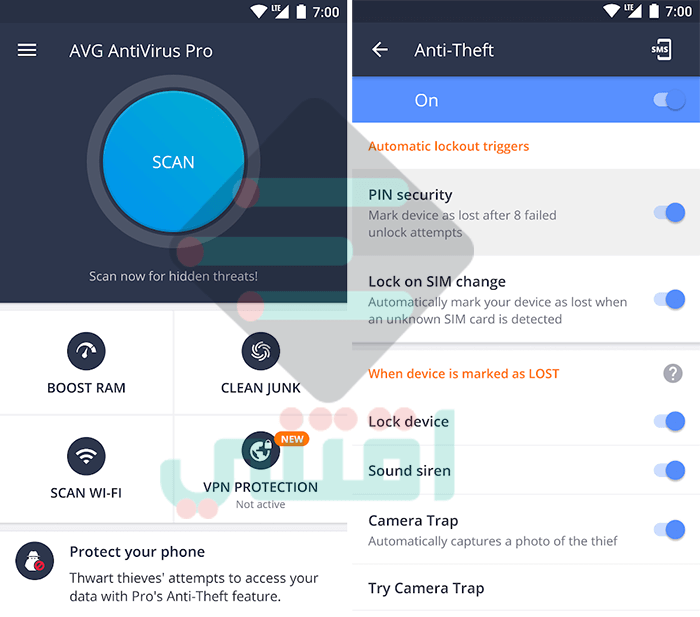 برنامج انتي فيرس قوي ومجاني للجهاز AVG Antivirus Free