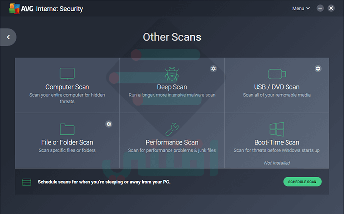 برنامج الحماية من الفيروسات للكمبيوتر AVG Internet Security