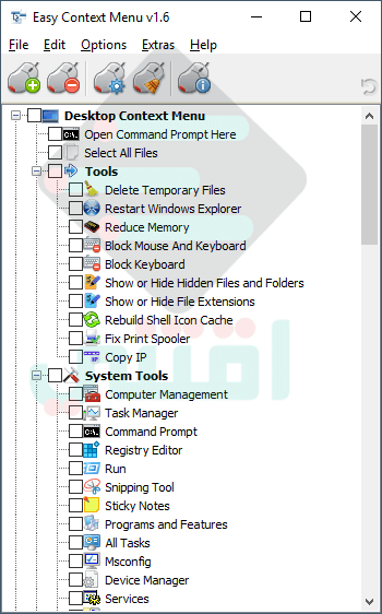 التحكم في قائمة الزر الأيمن للماوس والتعديل عليها Easy Context Menu