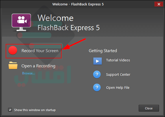 برنامج تسجيل الشاشة فيديو مجاني للكمبيوتر FlashBack Screen Recorder