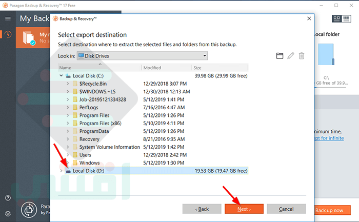 برنامج لعمل نسخة احتياطية للكمبيوتر واستعادتها Paragon Backup & Recovery
