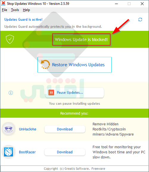 برنامج ايقاف تحديثات ويندوز 10 نهائياً StopUpdates10