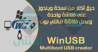 حرق اكثر من نسخة ويندوز على فلاشة واحدة WinUSB مجاناً