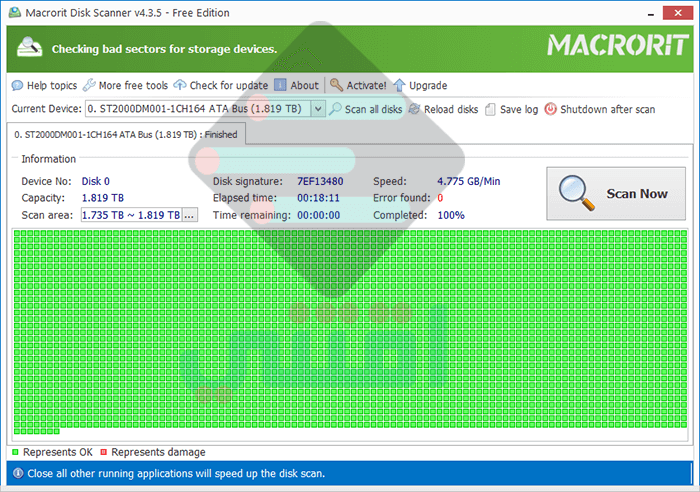 برنامج اختبار صحة الهارد Macrorit Disk Scanner مجاناً