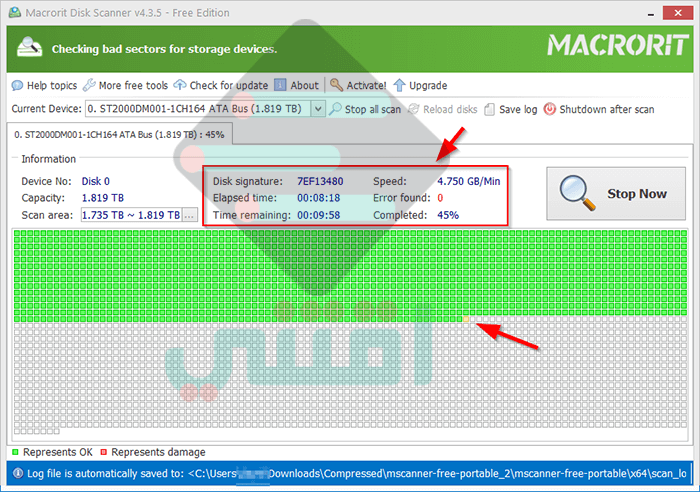 برنامج اختبار صحة الهارد Macrorit Disk Scanner مجاناً