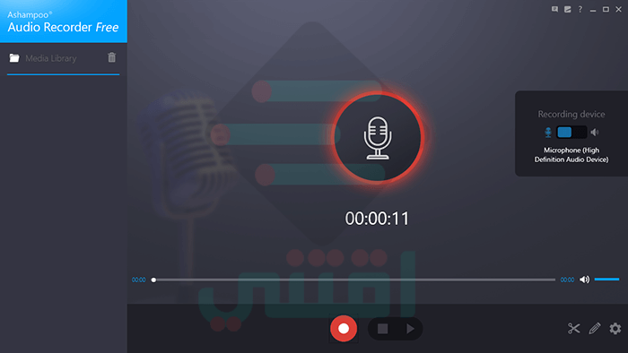 برنامج تسجيل الصوت للكمبيوتر بجودة عالية Ashampoo Audio Recorder