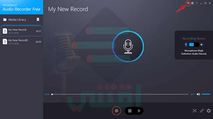 برنامج تسجيل الصوت للكمبيوتر بجودة عالية Ashampoo Audio Recorder