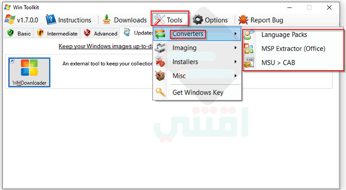 برنامج التعديل على نسخة الويندوز وإضافة البرامج والتعريفات Win Toolkit