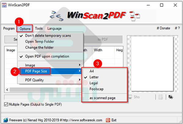 برنامج سكانر للكمبيوتر PDF مجاناً WinScan2PDF أحدث إصدار