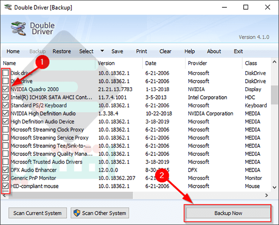 تحميل برنامج Double Driver لحفظ تعريفات الجهاز واستعادتها مجاناً