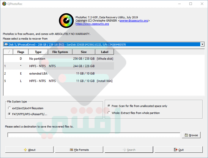 شرح برنامج TestDisk Free Data Recovery لاستعادة الملفات المحذوفة