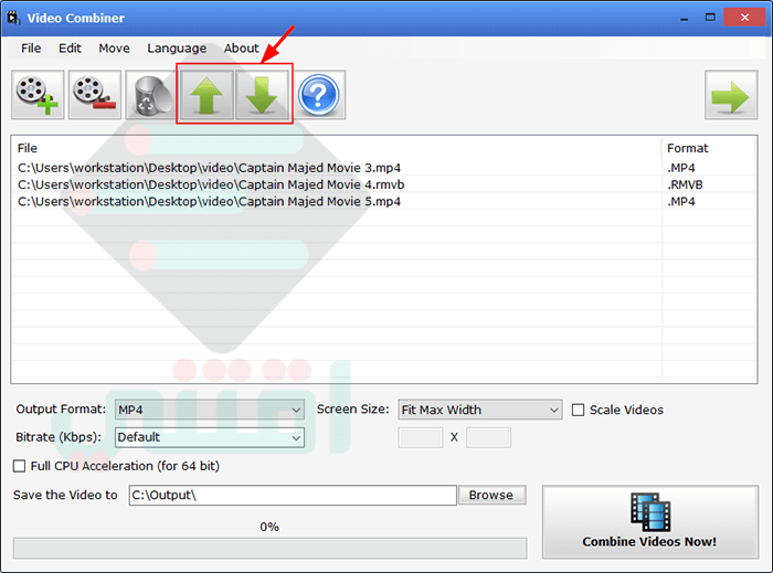 تحميل برنامج دمج الفيديوهات في فيديو واحد للكمبيوتر Video Combiner