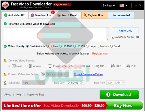 برنامج تحميل سريع للفيديو من أي موقع Fast Video Downloader
