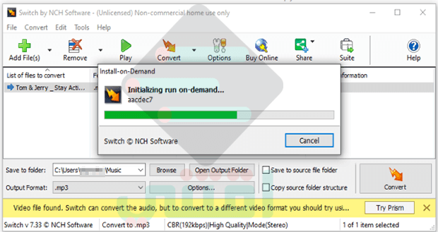 برنامج تحويل الفيديو الى MP3 للكمبيوتر Switch MP3 Converter