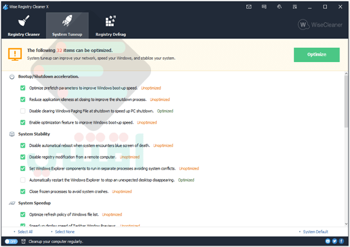 برنامج تنظيف الريجستري وتسريع الجهاز Wise Registry Cleaner