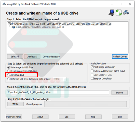 برنامج حرق الويندوز على فلاشة USB مجاناً ImageUSB