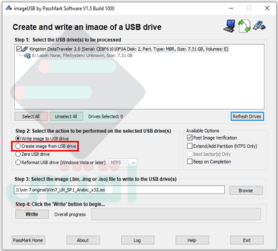 برنامج حرق الويندوز على فلاشة USB مجاناً ImageUSB