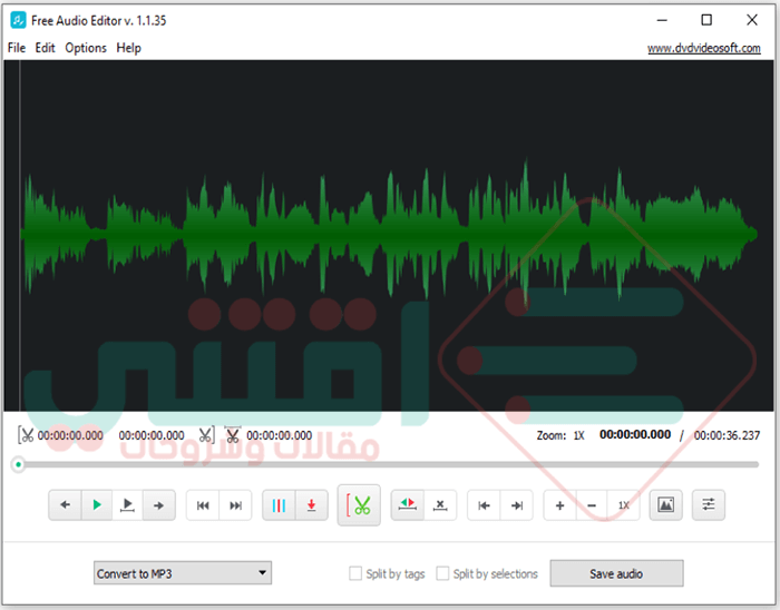 تحميل برنامج مونتاج الصوت للكمبيوتر مجانا DVDVideoSoft Free Audio Editor