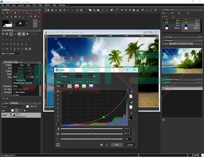 برنامج تصميم وتعديل الصور للكمبيوتر PhotoLine Photo Editing
