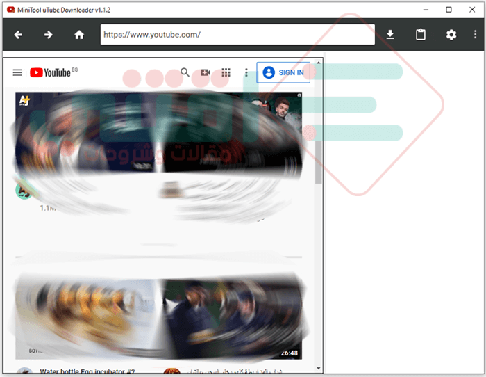 برنامج تشغيل وتحميل الفيديو من اليوتيوب مجانا MiniTool uTube Downloader