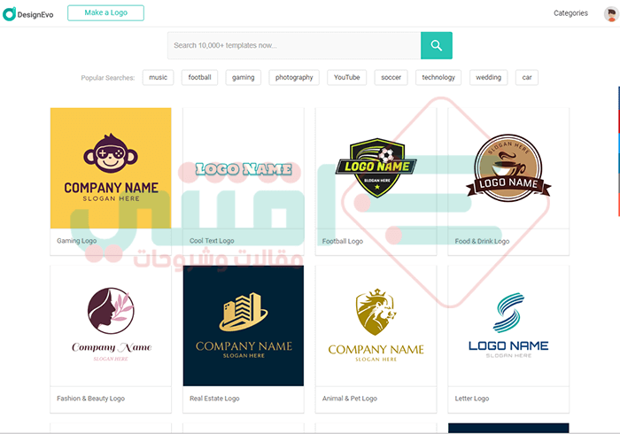 موقع تصميم لوجو اون لاين مجانا بدون برامج DesignEvo Free Logo Maker