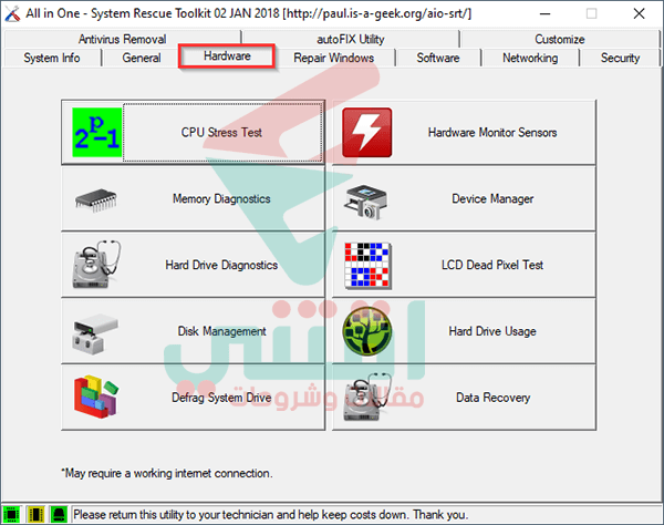 All in One System Rescue Toolkit Hardware