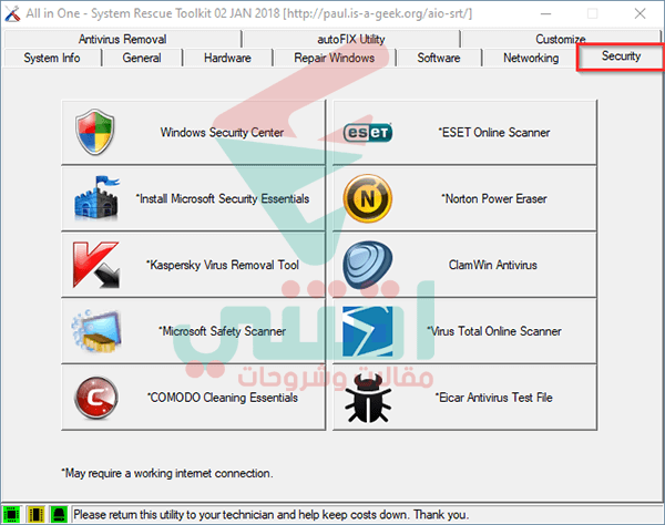 All in One System Rescue Toolkit Security