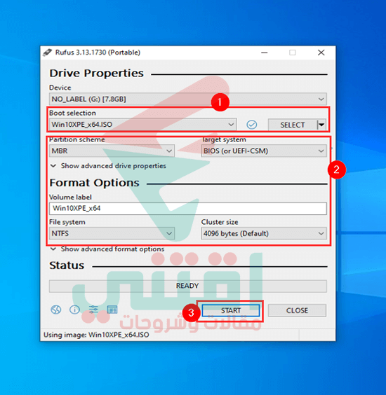 كيفية حرق اسطوانة Windows 10 PE على فلاشة